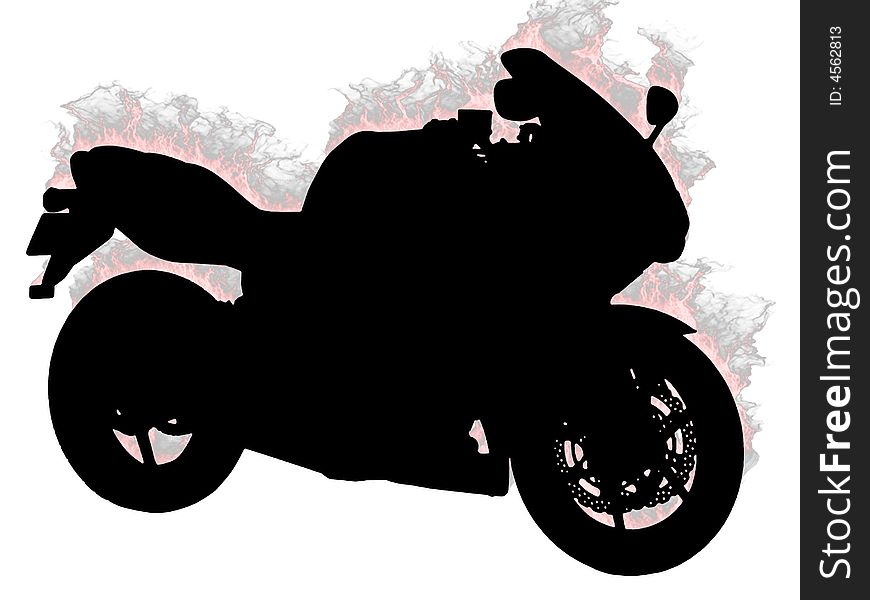 Silhouette motorcycle on a white background. Vector illustration