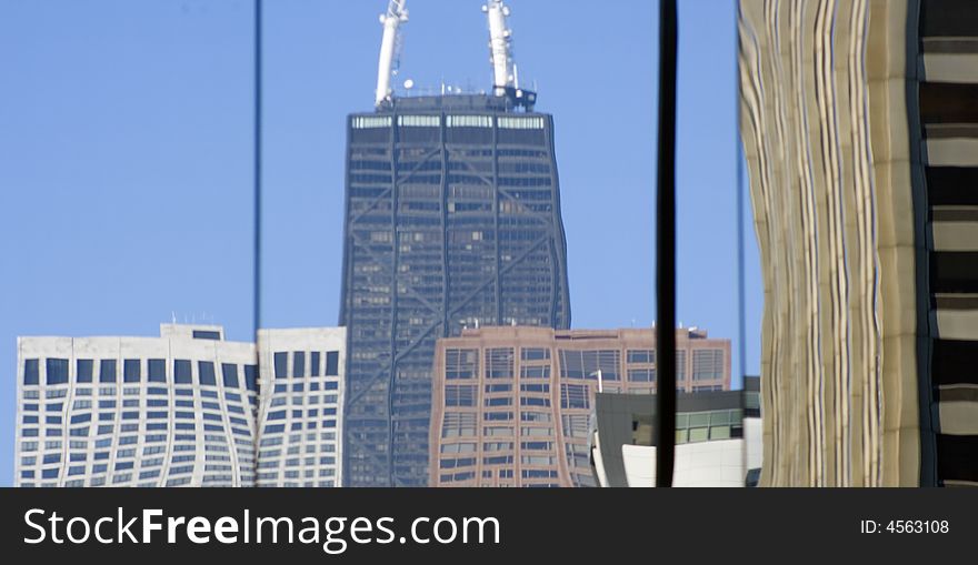 Reflections of downtown Chicago - Hancock Building