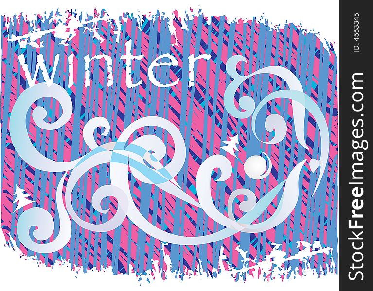 Season illustration with frost effect. Season illustration with frost effect