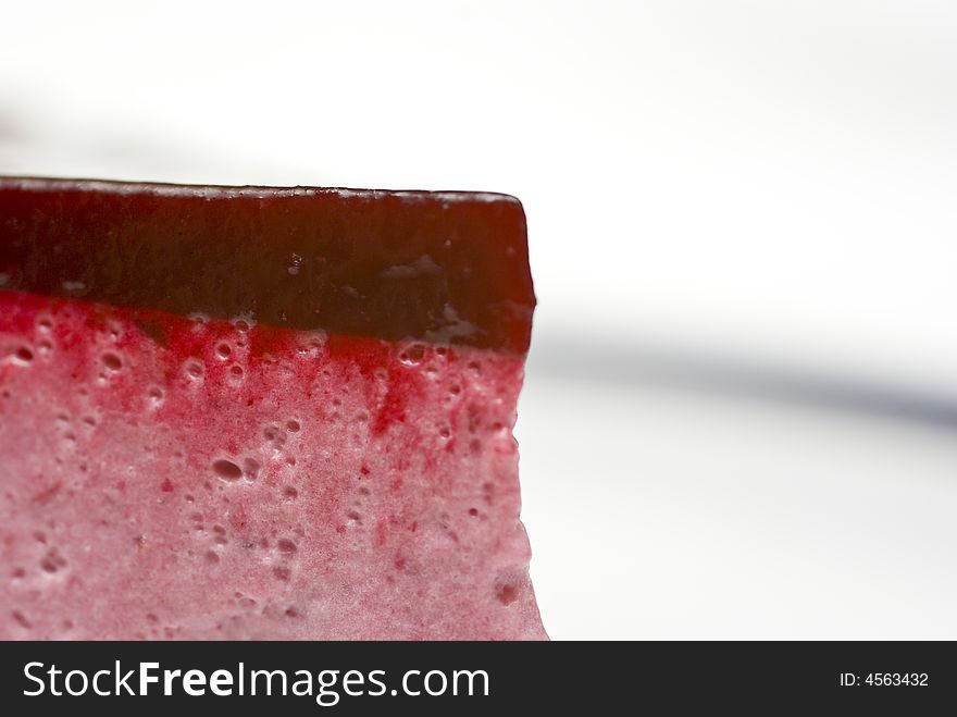 Cool macro shot of the bubbles in a black currant mousse with liqorice jelly. Cool macro shot of the bubbles in a black currant mousse with liqorice jelly