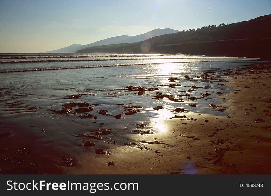 Beach at sunset at dingle peninsula, Ireland