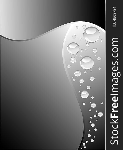 Black and white background with wave and bubbles and place for your text.Additional vector format in EPS (v.8). Black and white background with wave and bubbles and place for your text.Additional vector format in EPS (v.8).