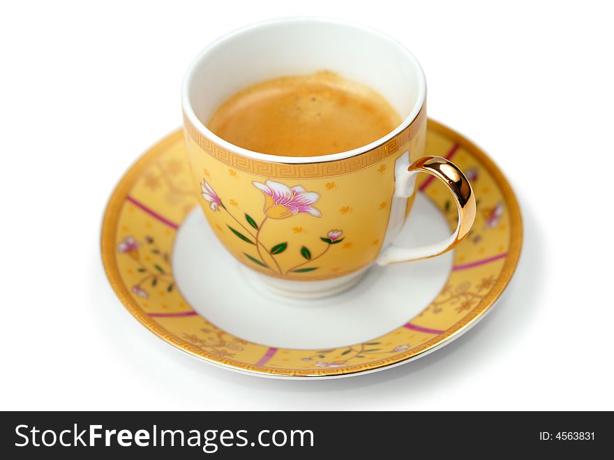 Cup of coffee isolated over white background