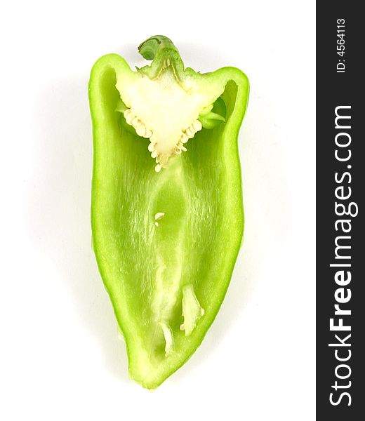 Half Of Green Pepper Vegetable