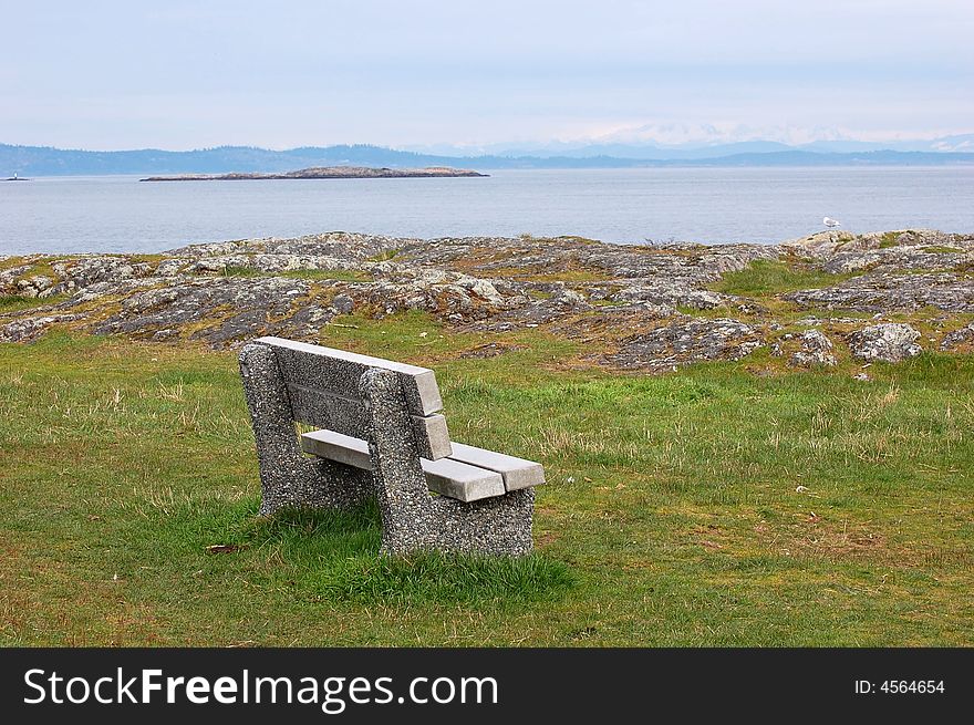 A seaside bench in victoria