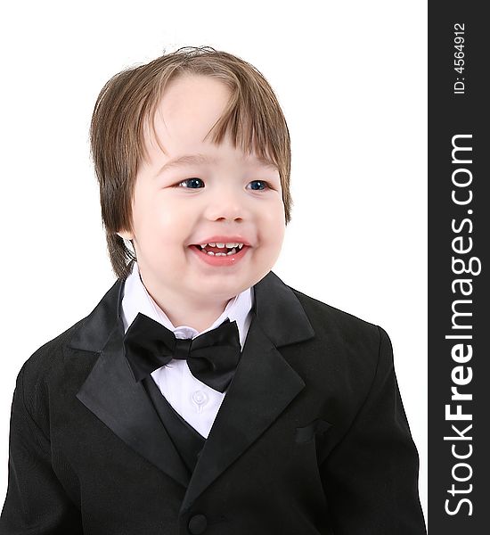 Child on a white background. Child on a white background