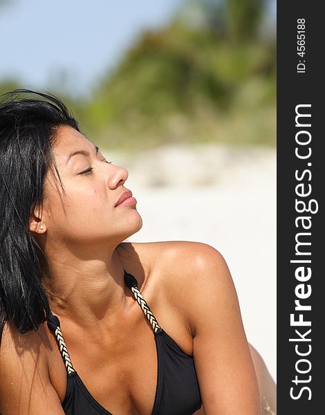 Woman at the Beach with a blurry background. Woman at the Beach with a blurry background