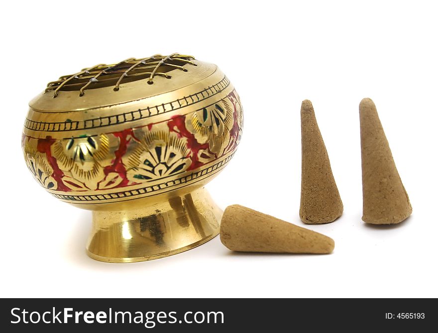 Gold candlestick for aroma relaxation