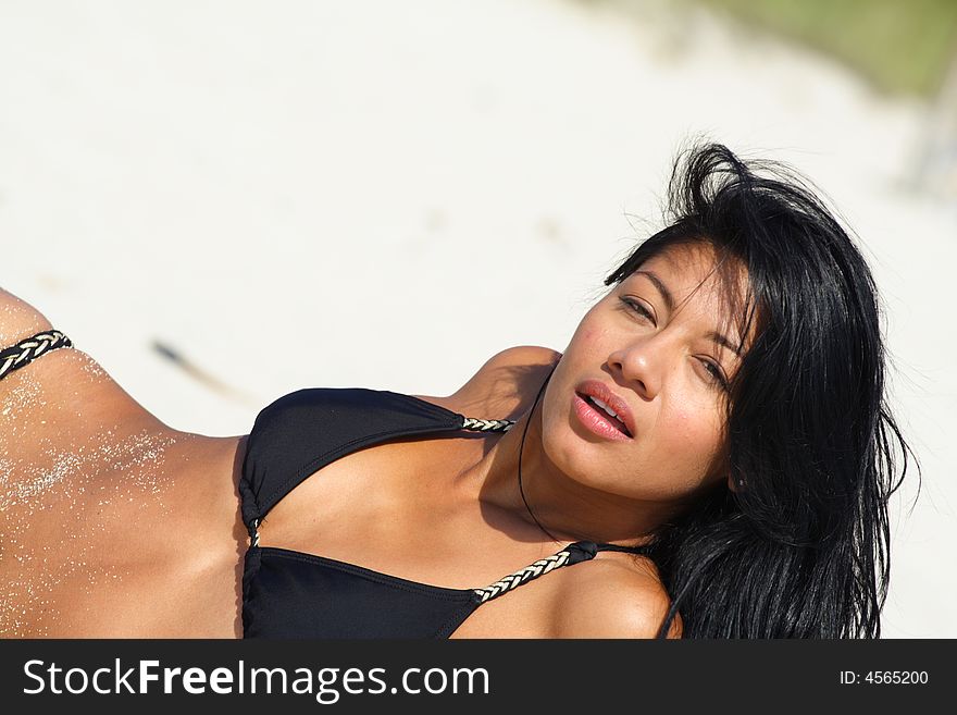 Woman at the Beach with a blurry background. Woman at the Beach with a blurry background