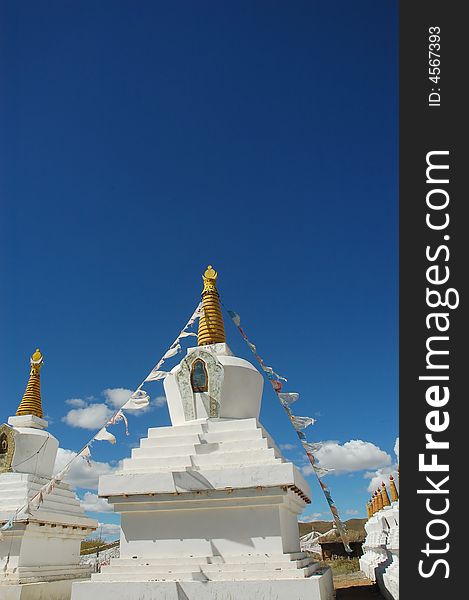 White stupa in tibet,china