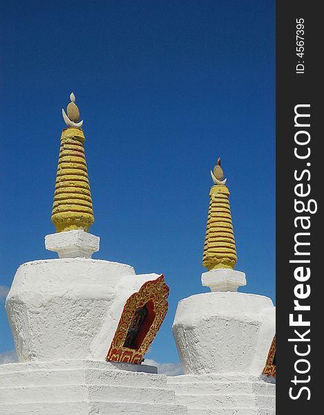 White stupa in tibet,china