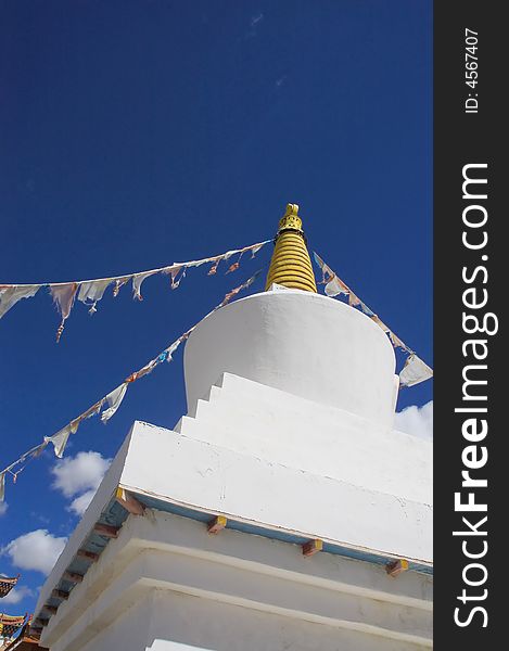 White stupa in tibet,china