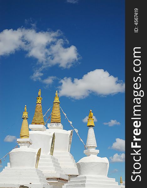 White stupa in tibet,china