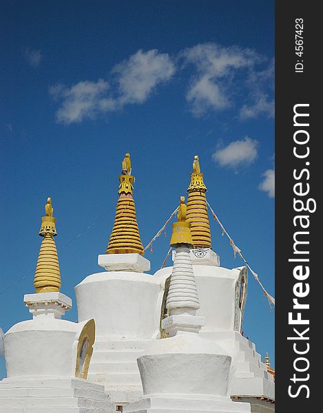 White stupa in tibet,china