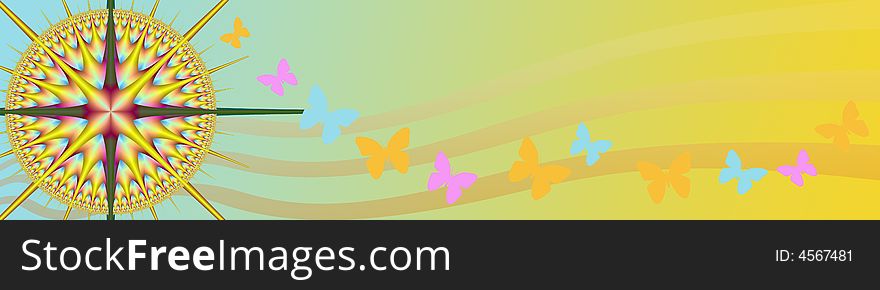 This header / banner has on the left side a round abstract design like an artistic sun. the background and butterflies have also warm summercolors. Can be used as a background too. This header / banner has on the left side a round abstract design like an artistic sun. the background and butterflies have also warm summercolors. Can be used as a background too.