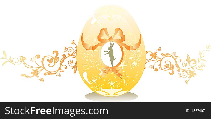 Easter  egg and bunny silhouette vector illustration. Easter  egg and bunny silhouette vector illustration