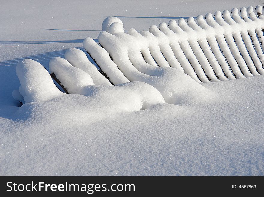 Fence In A Snow