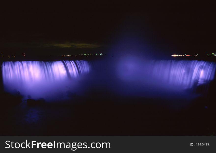 The Niagara great falls night light up landscape in Canada-22