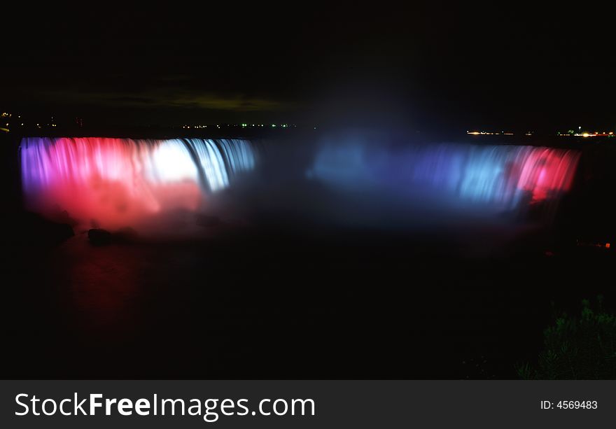 The Niagara great falls night light up landscape in Canada-25
