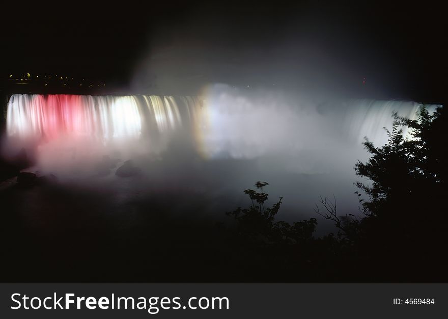 The Niagara great falls night light up landscape in Canada-23. The Niagara great falls night light up landscape in Canada-23
