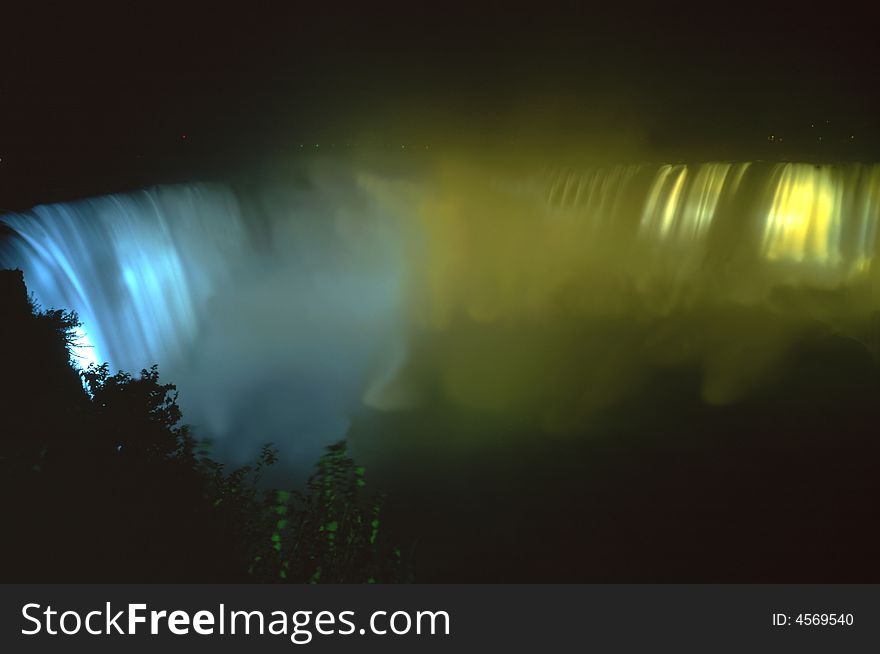 The Niagara great falls night light up landscape in Canada-28