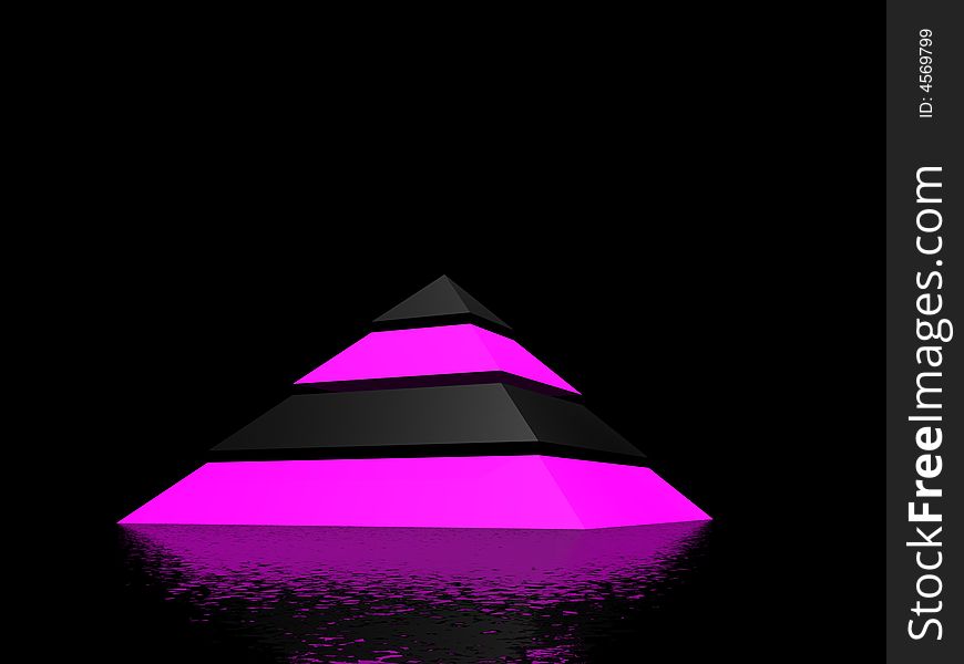 Double color pyramid - black & magenta. EMO style