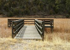 Wood Dock On A Dry Riverbed With Weeds Royalty Free Stock Images Wood Dock On A Dry Riverbed With Weeds Royalty Free Stock Images