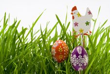 The Easter Eggs In Grass Stock Photography The Easter Eggs In Grass Stock Photography