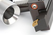 Lathe Tool And Workpiece Stock Photos Lathe Tool And Workpiece Stock Photos