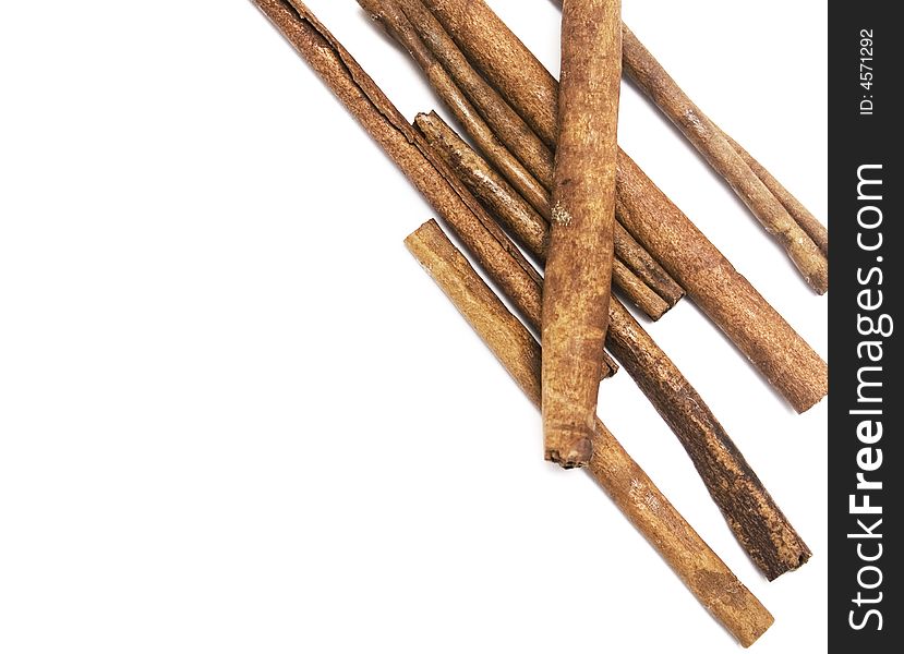 Cinnamon Sticks On White