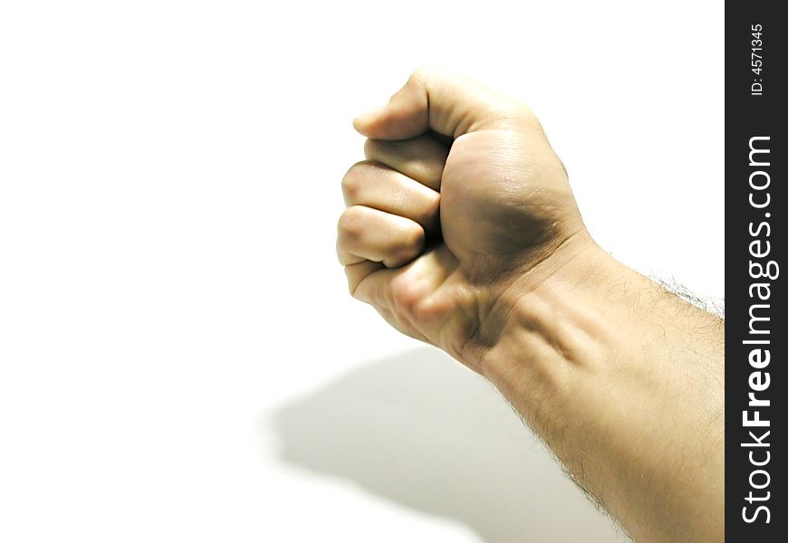 A fist isolated on a white background.