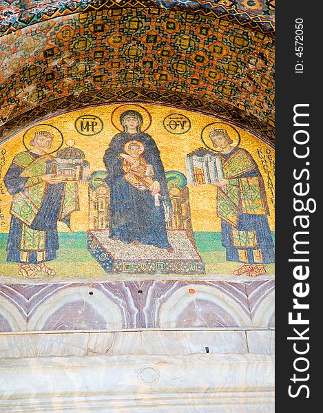 Mosaic panel from Hagia Sophia, Istanbul, Turkey