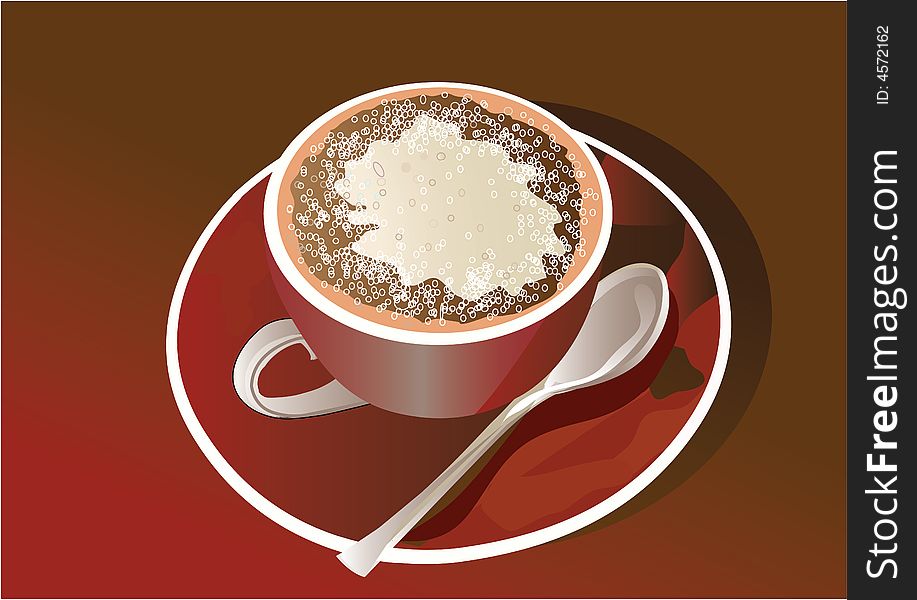 A Cup Of Cappuccino - Vector Image