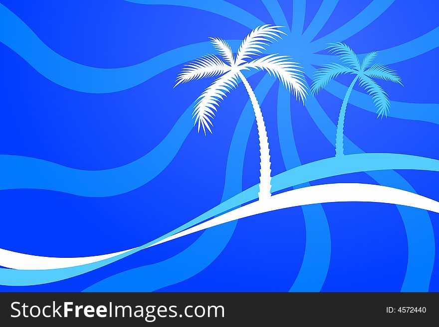 Vector illustration of palm trees