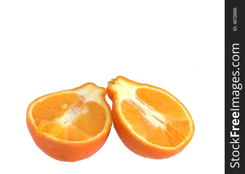 Orange citrus fruit cut in half. Orange citrus fruit cut in half