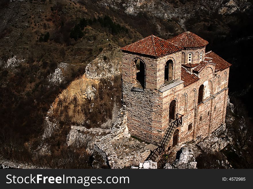 Old church from 10 AC on cliff in Bulgaria. Old church from 10 AC on cliff in Bulgaria