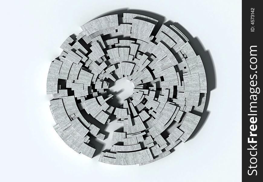3D rendering of architectural abstract, concrete blocks maze. 3D rendering of architectural abstract, concrete blocks maze