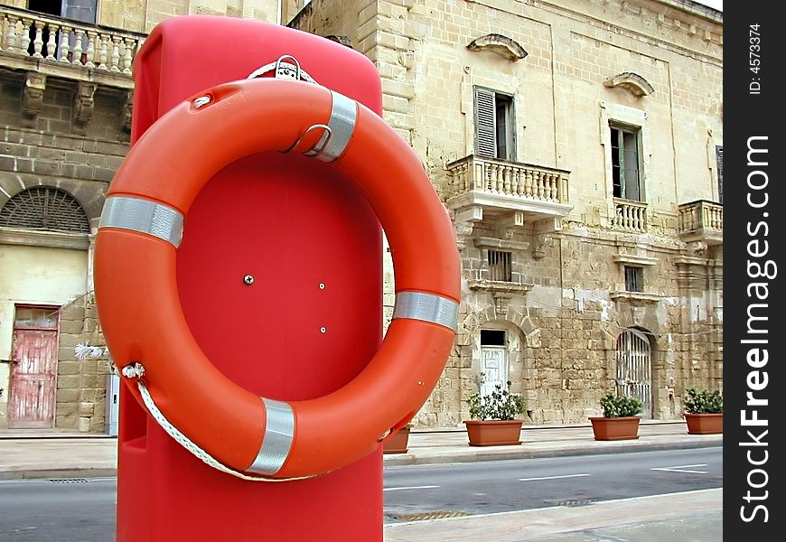 Life Saving Rescue equipment by the sea. Life Saving Rescue equipment by the sea