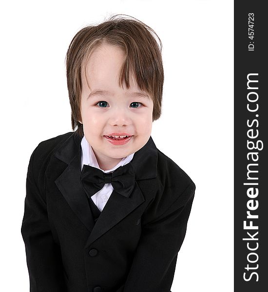 Child on a white background. Child on a white background