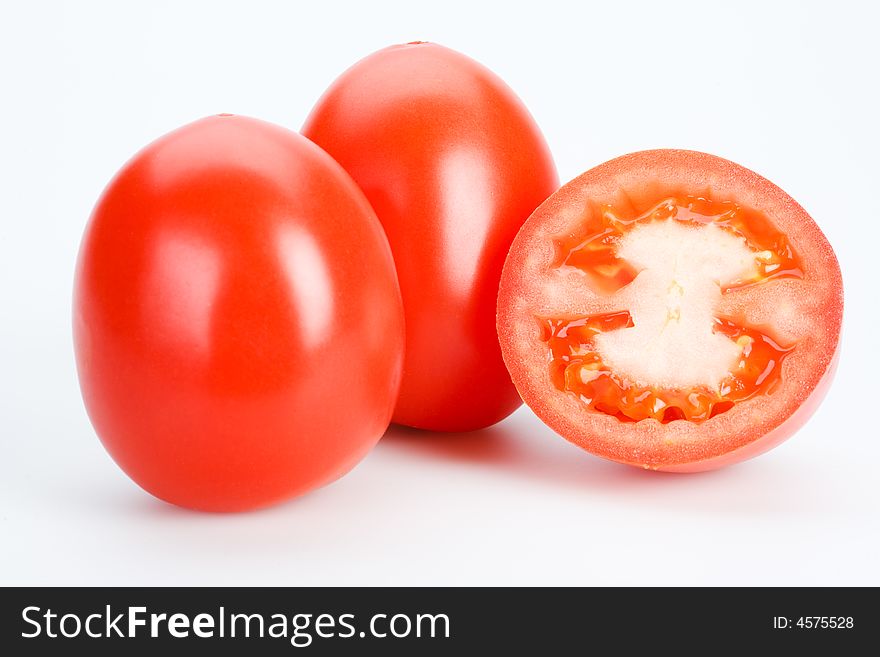 Red Tomatoes On White Background
