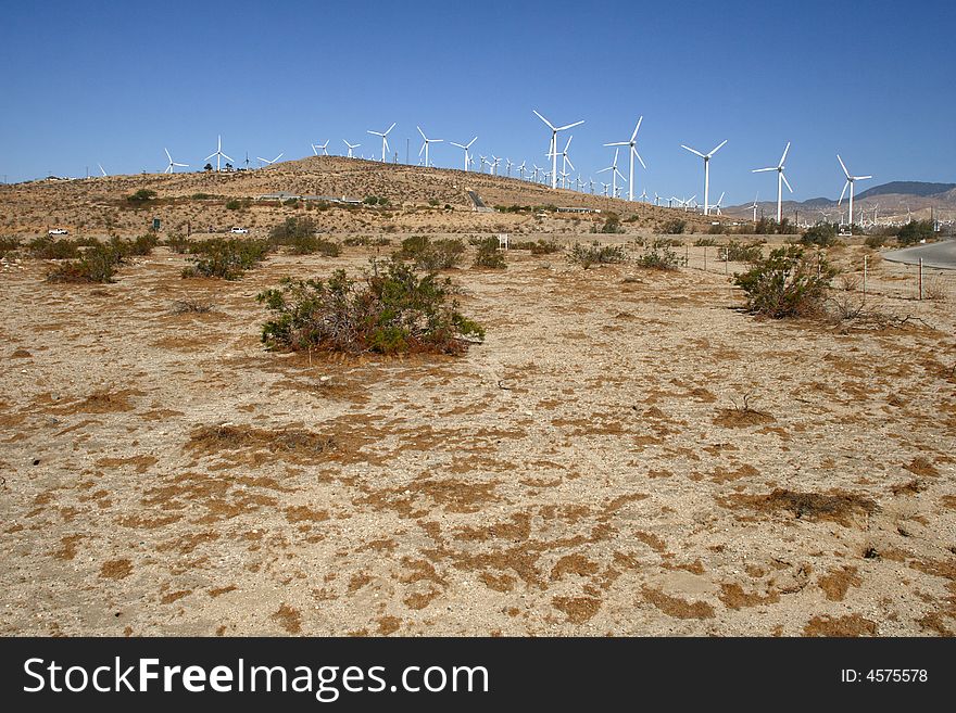 Wind fields in the desert of California. Wind fields in the desert of California