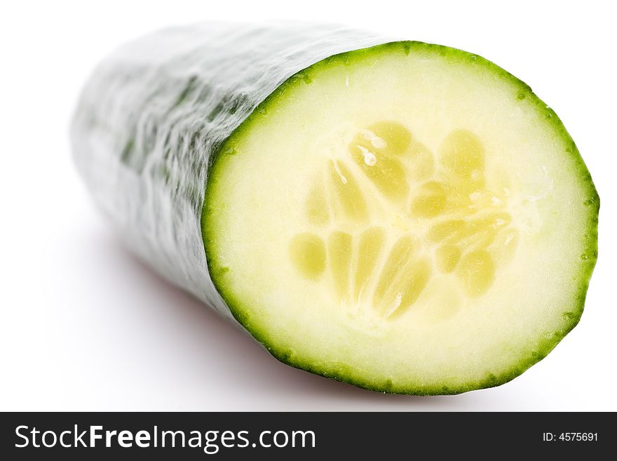 Sliced Cucumber, Isolated On White