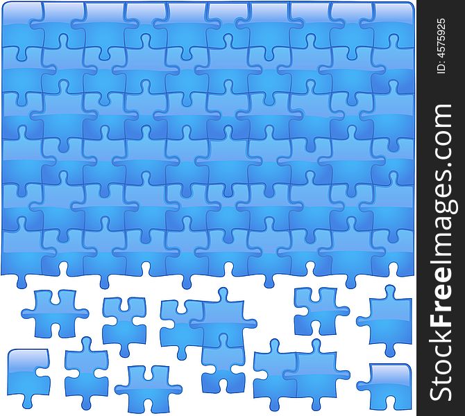 Glass Puzzle Aqua - jigsaw puzzle as vector illustration