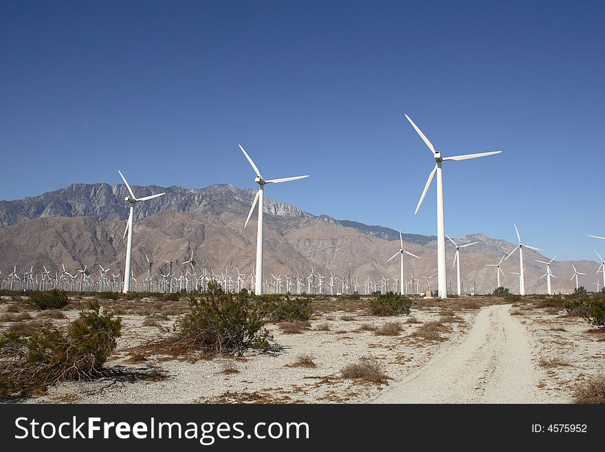 Wind fields in the desert of California. Wind fields in the desert of California