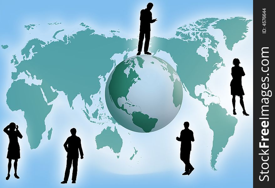 Business team all around the world as business concept