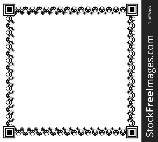 Geometrical black framework on a white background