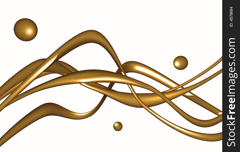 An abstract dynamic background in golden color. An abstract dynamic background in golden color