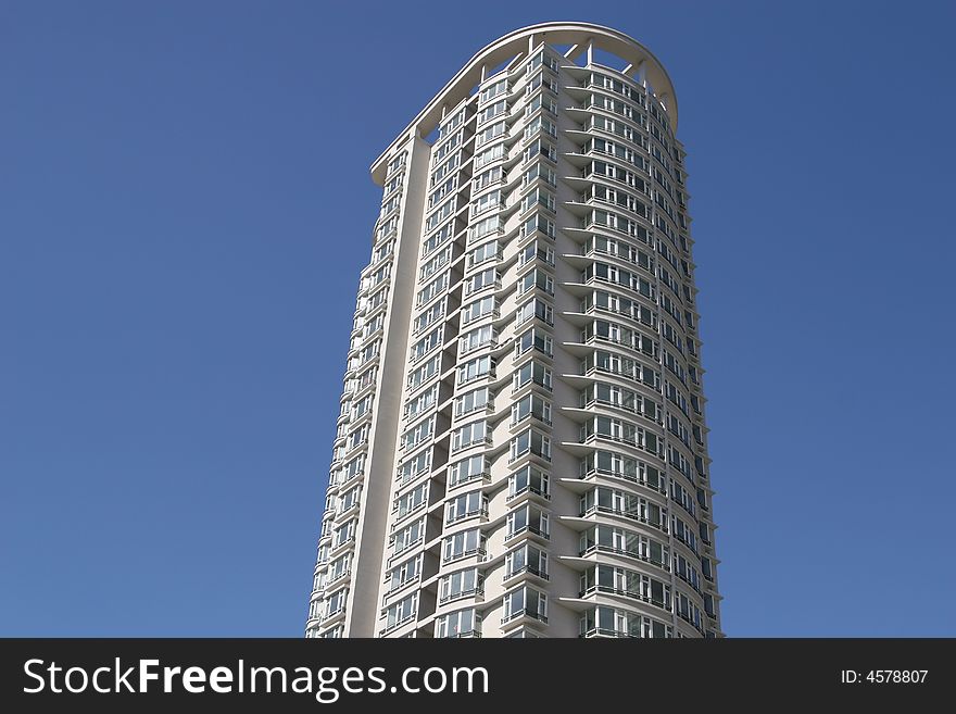 Modern apartment building against blue sky in Shenyang city China. Modern apartment building against blue sky in Shenyang city China