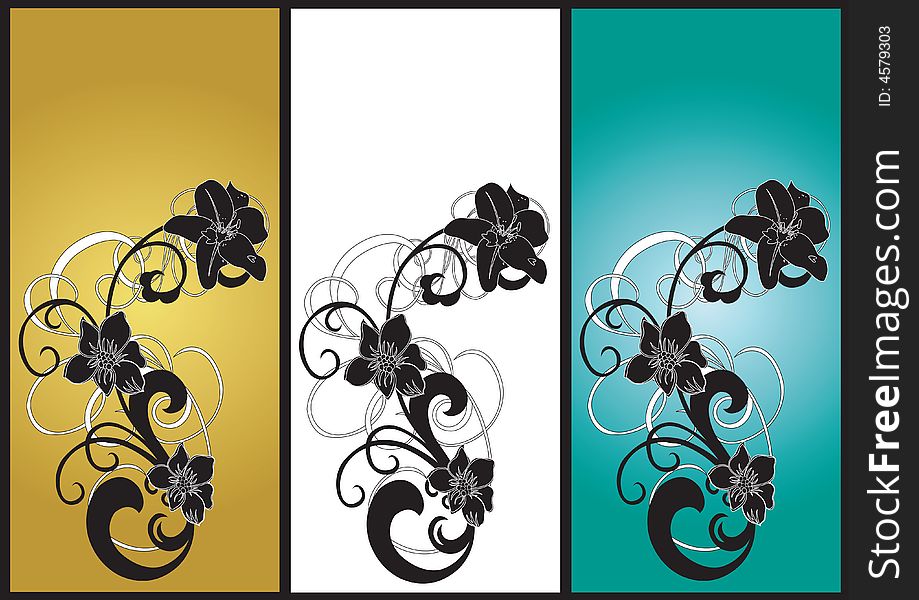 Set of decorative banners with flowers. Set of decorative banners with flowers
