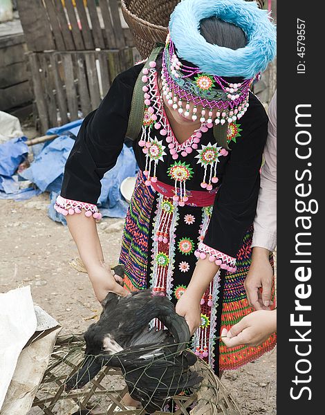 Hmong Woman In Laos